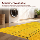 Ultra Soft Area Rug, Non Slip, Stain Resistant, Washable Area Rugs for Living Room, Bedroom, Modern Geometric Boxes(Yellow)