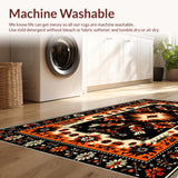 Ultra Soft Area Rug, Non Slip, Stain Resistant, Washable Area Rugs for Living Room, Bedroom, Vintage Lodge Wildlife(Black)