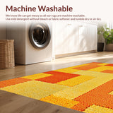 Ultra Soft Area Rug, Non Slip, Stain Resistant, Washable Area Rugs for Living Room, Bedroom, Boho Distressed Low Pile(Orange)
