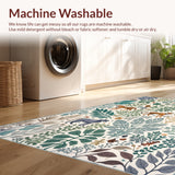 Ultra Soft Area Rug, Non Slip, Stain Resistant, Washable Area Rugs for Living Room, Bedroom, Soft Modern Jungle Print Nursery Rug(Ivory)