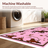 Ultra Soft Area Rug, Non Slip, Stain Resistant, Washable Area Rugs for Living Room, Bedroom, Shaggy Western Non-Slip Shower Mat for Kids(Pink)