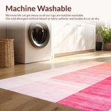 Ultra Soft Area Rug, Non Slip, Stain Resistant, Washable Area Rugs for Living Room, Bedroom, ombre faux wool nursery(Pink)