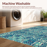 Ultra Soft Area Rug, Non Slip, Stain Resistant, Washable Area Rugs for Living Room, Bedroom, Ocean Wave Nautical Beach(Blue)