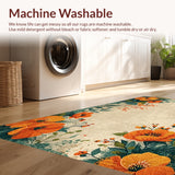 Ultra Soft Area Rug, Non Slip, Stain Resistant, Washable Area Rugs for Living Room, Bedroom, Vintage Floral Distressed(Beige)