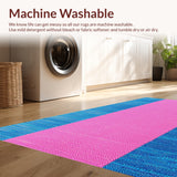 Ultra Soft Area Rug, Non Slip, Stain Resistant, Washable Area Rugs for Living Room, Bedroom, Distressed Floral Oushak(Blue)