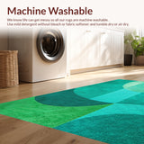 Ultra Soft Area Rug, Non Slip, Stain Resistant, Washable Area Rugs for Living Room, Bedroom, Modern Abstract Green Living Room Rug(Green)