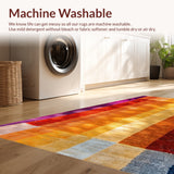 Ultra Soft Area Rug, Non Slip, Stain Resistant, Washable Area Rugs for Living Room, Bedroom, Boho Rainbow Tufted(Orange)