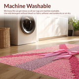 Ultra Soft Area Rug, Non Slip, Stain Resistant, Washable Area Rugs for Living Room, Bedroom, coquette bow bath(Pink)