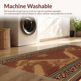 Ultra Soft Area Rug, Non Slip, Stain Resistant, Washable Area Rugs for Living Room, Bedroom, Buffalo Plaid Lodge Bear(Brown)