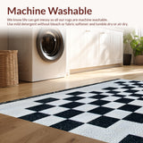 Ultra Soft Area Rug, Non Slip, Stain Resistant, Washable Area Rugs for Living Room, Bedroom, Modern Black and White Non-Slip Playroom Rug(Black)