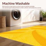 Ultra Soft Area Rug, Non Slip, Stain Resistant, Washable Area Rugs for Living Room, Bedroom, Contemporary Abstract Splash(Yellow)