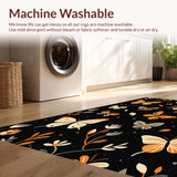 Ultra Soft Area Rug, Non Slip, Stain Resistant, Washable Area Rugs for Living Room, Bedroom, Boho Insect Print Low Pile(Black)