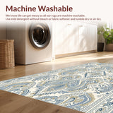 Ultra Soft Area Rug, Non Slip, Stain Resistant, Washable Area Rugs for Living Room, Bedroom, Boho Chic Paisley Living Room Rug(Beige)