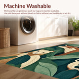 Ultra Soft Area Rug, Non Slip, Stain Resistant, Washable Area Rugs for Living Room, Bedroom, Vintage Animal Print Nursery Low Pile Carpet(Green)