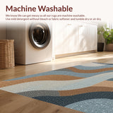 Ultra Soft Area Rug, Non Slip, Stain Resistant, Washable Area Rugs for Living Room, Bedroom, Modern Abstract Soft Indoor Rug(Gray)