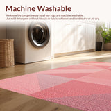 Ultra Soft Area Rug, Non Slip, Stain Resistant, Washable Area Rugs for Living Room, Bedroom, Soft Boho Floral Bedroom Rug(Pink)