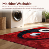 Ultra Soft Area Rug, Non Slip, Stain Resistant, Washable Area Rugs for Living Room, Bedroom, Yin Yang Ba-gua Round(Red)