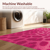 Ultra Soft Area Rug, Non Slip, Stain Resistant, Washable Area Rugs for Living Room, Bedroom, Cute Pink Leopard Print Playroom Rug(Pink)