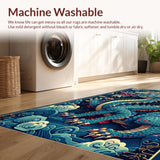 Ultra Soft Area Rug, Non Slip, Stain Resistant, Washable Area Rugs for Living Room, Bedroom, Colorful Dragon Fantasy Kids Bedroom Rug(Blue)